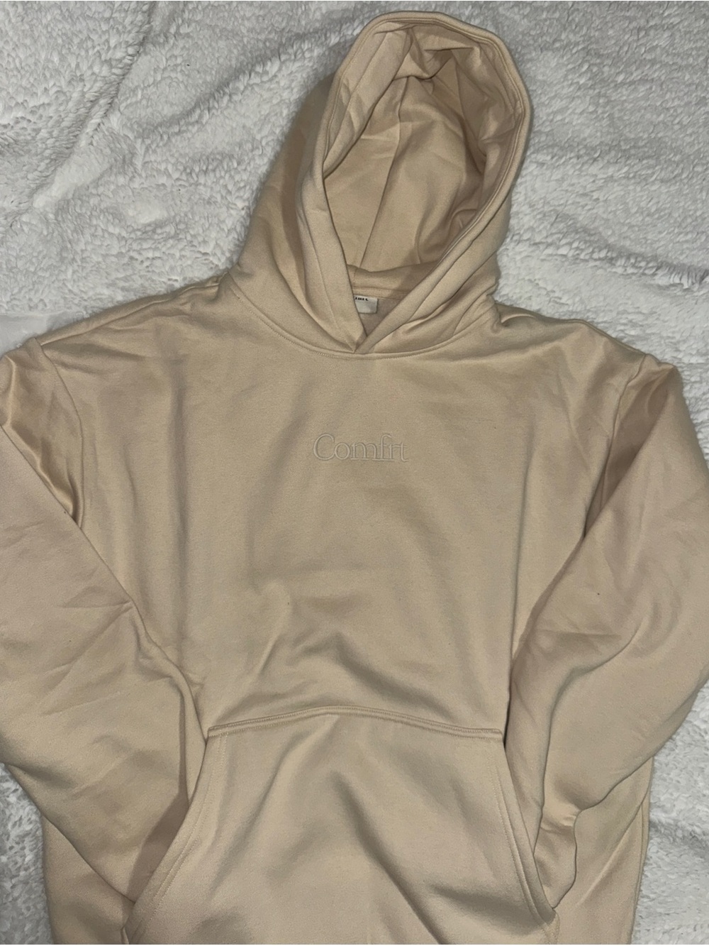 Comfrt Men's Hooded Pullover Sweater in Bone